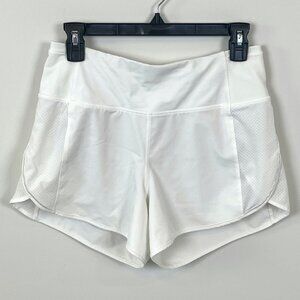 Lululemon White Real Quick Shorts Perforated Run Train Women’s W7ANVS Size 6